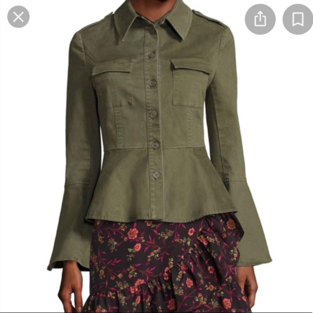 Scripted Army Green Peplum Jacket